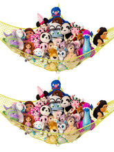 Lilly's Love stuffed-animal-hammock corner hanging neatly stores plush toys.