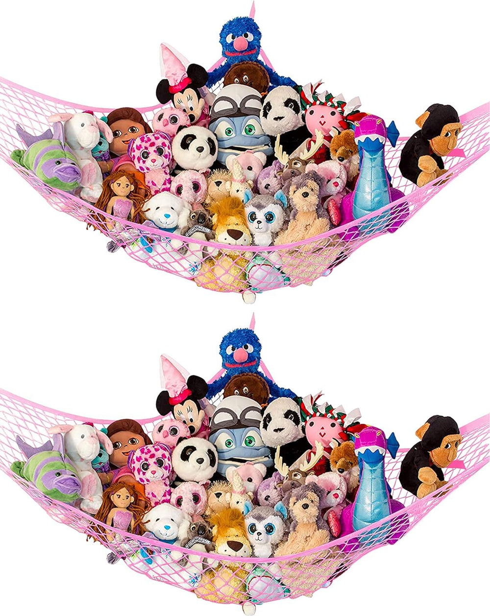Lilly's Love stuffed animal hammock corner installation demonstrates easy mounting for tidy, kids-friendly spaces.