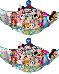 Lilly's Love stuffed animal hammock in corner setup for clutter-free playroom storage