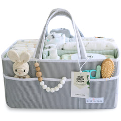 Lily Miles diaper caddy in water-resistant fabric for easy cleaning