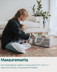 Lily Miles diaper caddy used as a multi-purpose organizer