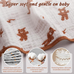 LILY O LAUREL muslin burp cloths folded close-up showing softness