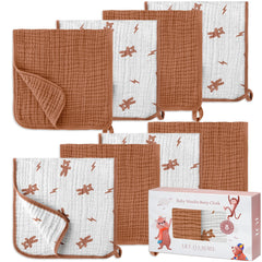 LILY O LAUREL muslin burp cloths pack eight neatly folded offering soft protection during feeding