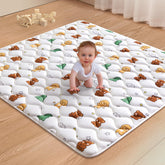 LILYVIBEBEARHAPPY baby play mat foam surface for soft crawls and tummy time.