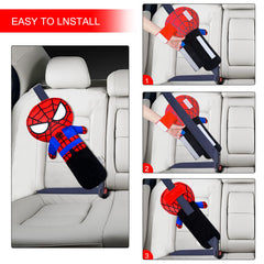 Limbruary seatbelt pillow velcro attachment demonstrates easy, firm belt fixation.