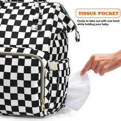 LIMHOO changing pad folded pocket image highlights wipe-clean surface for quick changes