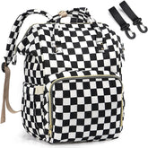 LIMHOO diaper bag backpack front view highlighting organized compartments for quick diaper changes.