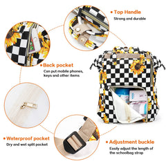 LIMHOO diaper bag backpack sunflowers back panel with ergonomic support for comfortable carry