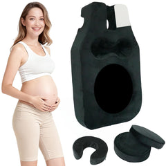 Limthe pregnancy massage cushion shown on a bed setup for full-body support during rest.