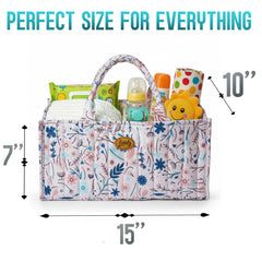 Linaly Diaper Caddy waterproof lining close-up highlights spill protection