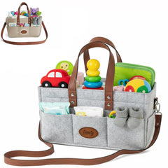 Linaly Felt Diaper Caddy with premium thick felt keeps baby items neatly organized.