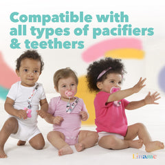 Liname teething-toy pink closeup shows safe chewing surface