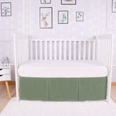 Linens Limited box pleated crib bed skirt close-up shows inverted pleats for a tailored look