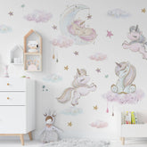 Lipastick unicorn wall decals pack creates magical unicorns for playful nursery decor