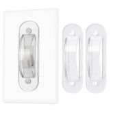 Lisol wall switch guard on wall plate provides invisible safety and clean, unobtrusive design.