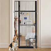 LitaiL 71in extra tall gate with cat door provides a tall, secure barrier for stairs and doorways.