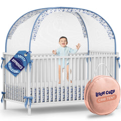 Little Cozy crib tent breathable mesh close-up for airflow and easy monitoring