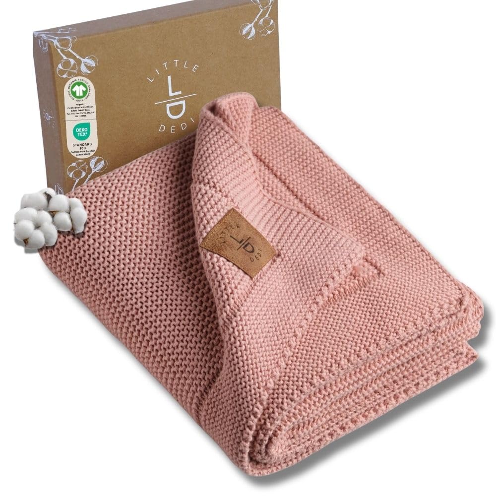 Little Dedi organic cotton blanket close-up showing gentle skin-friendly knit texture