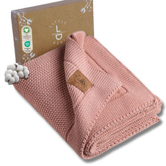 Little Dedi organic cotton blanket close-up showing gentle skin-friendly knit texture