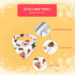 Little Dimsum baby bandana bib knit front shown for stylish everyday wear.