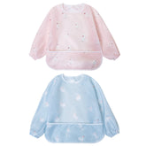 Little Dimsum bib front view showing full-body protection during meals