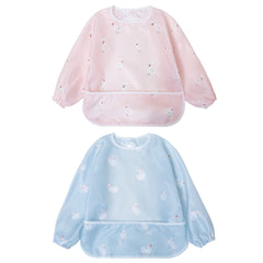Little Dimsum bib front view showing full-body protection during meals
