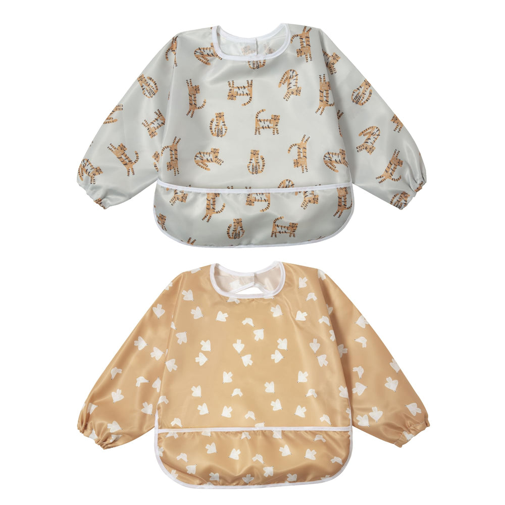 Little Dimsum Mess-Proof Baby Bib full-coverage shields outfits during meals.