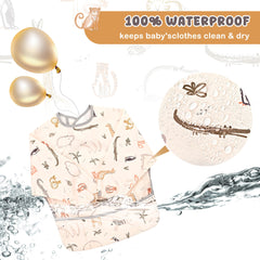 Little Dimsum Mess-Proof Bibs flip-cover pocket design collects crumbs for easy disposal