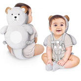 Little Family baby head protector backpack Grey front view offering full coverage during active play.