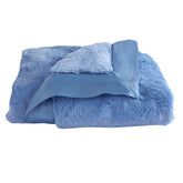 Little Giraffe Luxe blanket close-up satin trim showing buttery faux fur softness