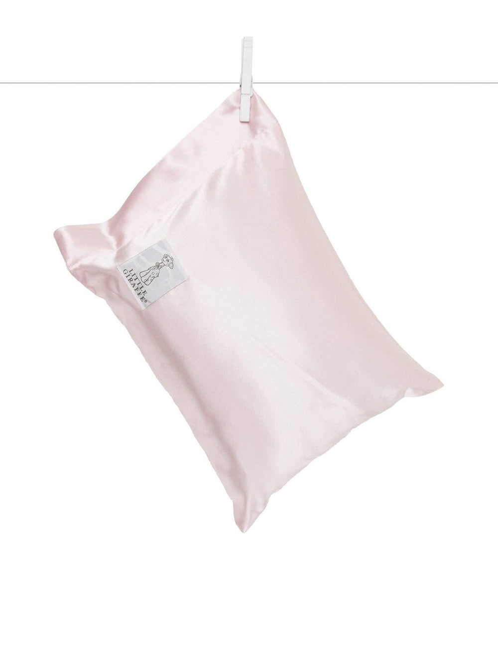 Little Giraffe Satin Decor Pillow closeup reveals feather yarn knit for ultra-soft comfort.