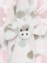 Little Giraffe Lovey pink fur close-up emphasizes soft texture for newborn cuddles