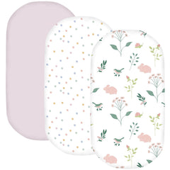 Little Grape Land bassinet sheets 3-pack soft breathable fabric for baby sleep comfort