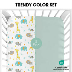 Little Grape Land crib sheets 2-pack—convenient, always-ready sheets for quick nursery swaps