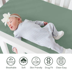 Little Grape Land crib sheets elastic-band closeup, secure fit for peaceful nights