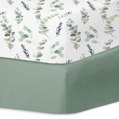 Little Grape Land crib sheets leaves green pack front, soft sleep surface for timeless nursery comfort