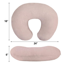 Little Grape Land fog flower pillow cover on nursing pillow demonstrates coordinated nursery style