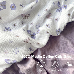 Little Grape Land muslin crib sheets 52x28-8-pocket offer secure fit