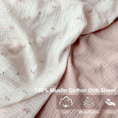 Little Grape Land muslin crib sheets folded pack for easy rotation
