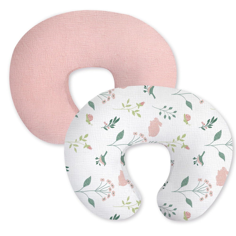 Little Grape Land muslin nursing pillow cover with bunny print for breathable comfort during feeds