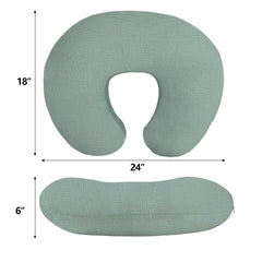 Little Grape Land muslin nursing pillow cover in green solid for versatile nursery styling