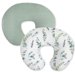 Little Grape Land muslin nursing pillow cover leaves pattern for gentle skin-friendly comfort