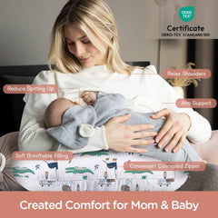 Little Grape Land nursing pillow for baby propping shows gentle support during early sitting