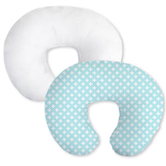Little Grape Land nursing pillow cover aqua closeup highlights soft breathable cotton