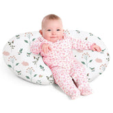 Little Grape Land nursing pillow cover close-up highlighting breathable, machine-washable fabric