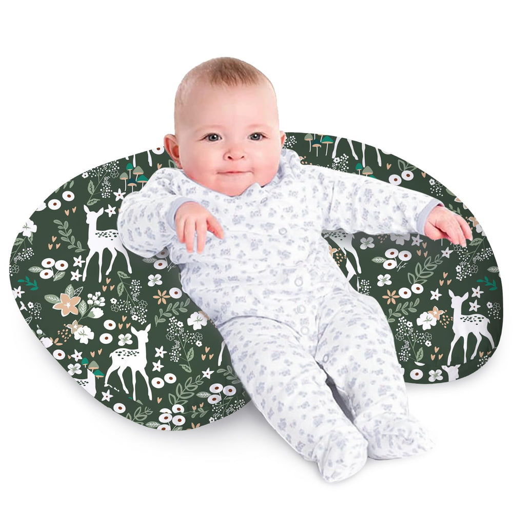 Little Grape Land nursing pillow Forest Deer cover shows breathable fabric for comfortable feeding.