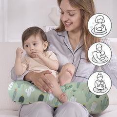 Little Grape Land nursing pillow multi-use closeup; versatility for feeding and tummy time