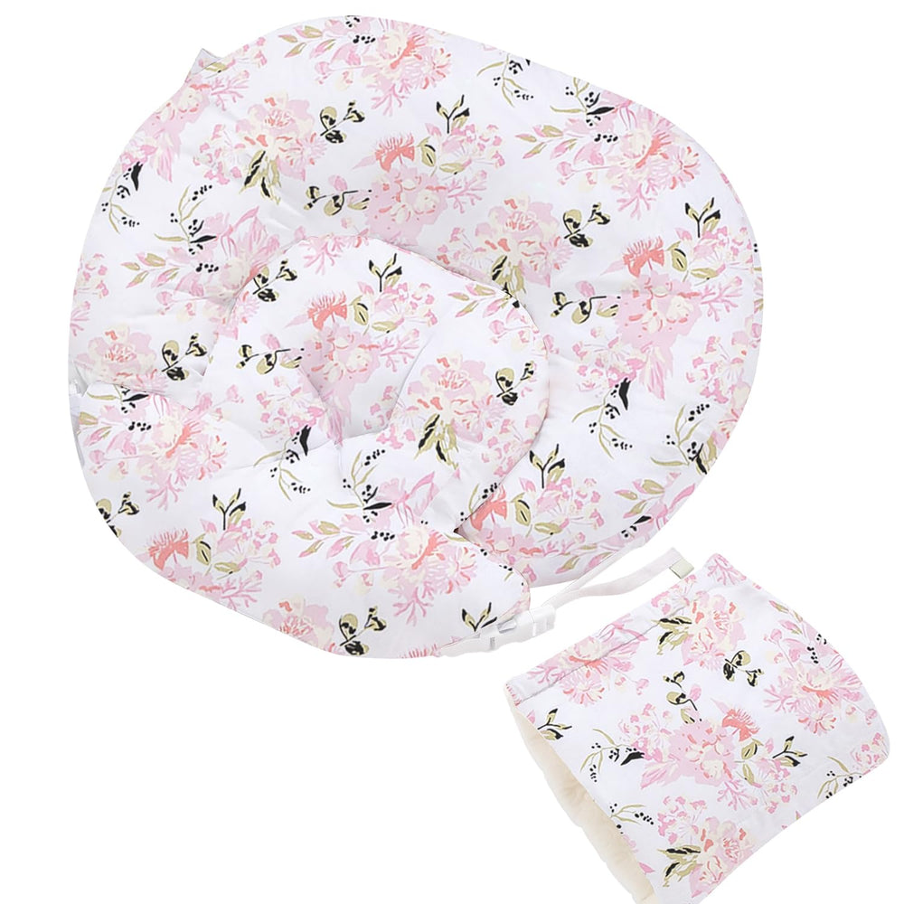 Little Grape Land nursing pillow in rose floral front view for comfortable feeding