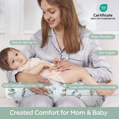 Little Grape Land nursing pillow wide cushion area enhances stability during feeds.