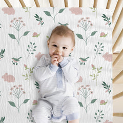 Little Grape Land soft muslin crib sheet β breathable fabric promotes restful sleep